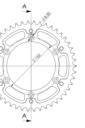 SUPERSPROX - REAR ALU 46T, BLACK, 520 - Sprockets - Lichtgewicht Nieuw